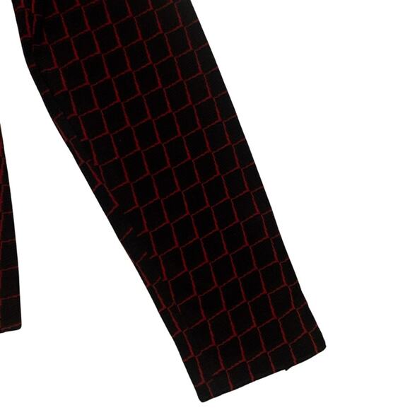 Casual Corner Patterned Black Red Long Sleeve Tailored Top Jacket Medium Vintage - Picture 9 of 11
